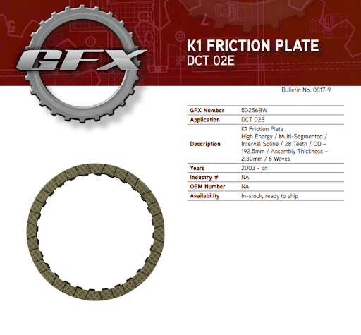 K1 DCT 02E friction plate